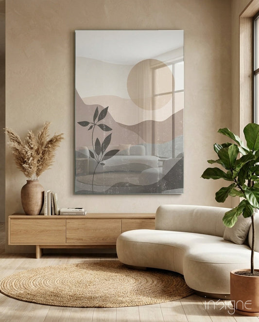 Small Leaves Glass Wall Art