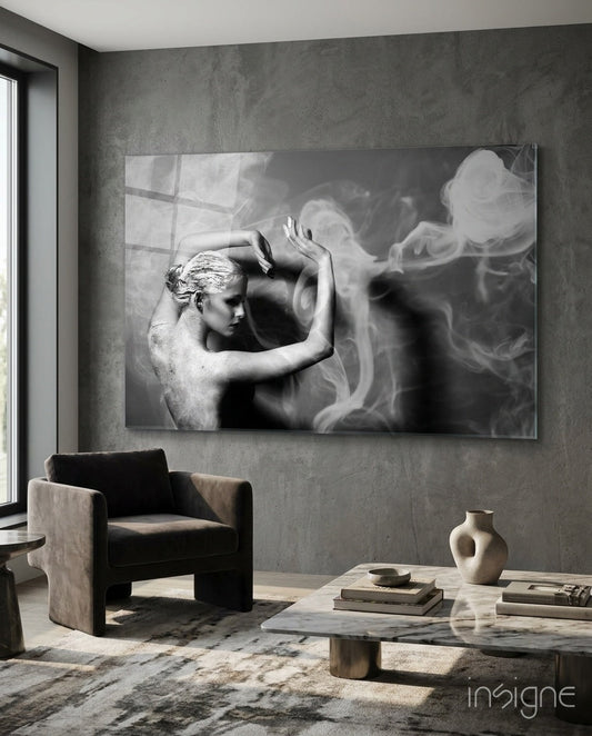 Smoke Dance Glass Wall Art