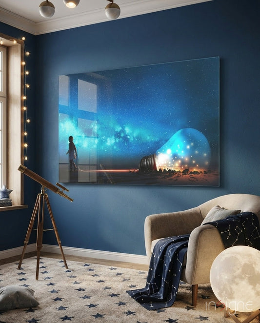 Starry Night Glass Wall Art