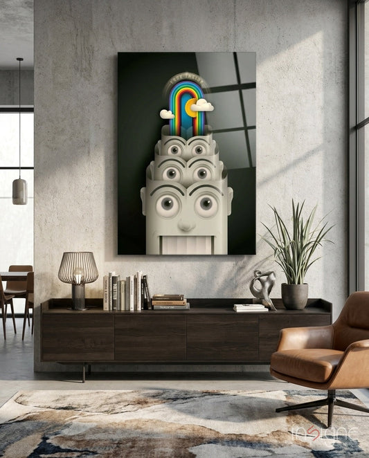 Rainbow Machine Glass Wall Art