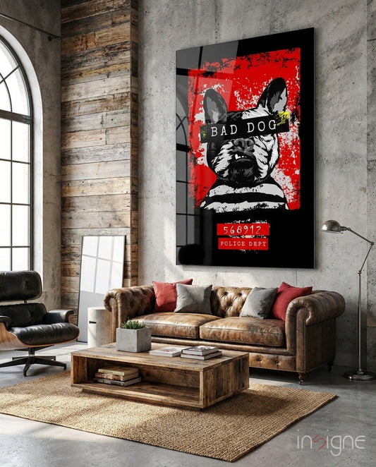 “Bad Dog” Glass Wall Art
