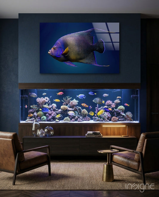 Queen Angelfish Glass Art