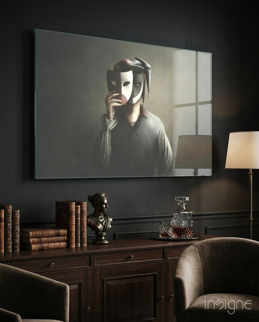 Masks Glass Wall Art