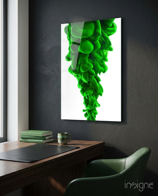 Green Layers Glass Wall Art
