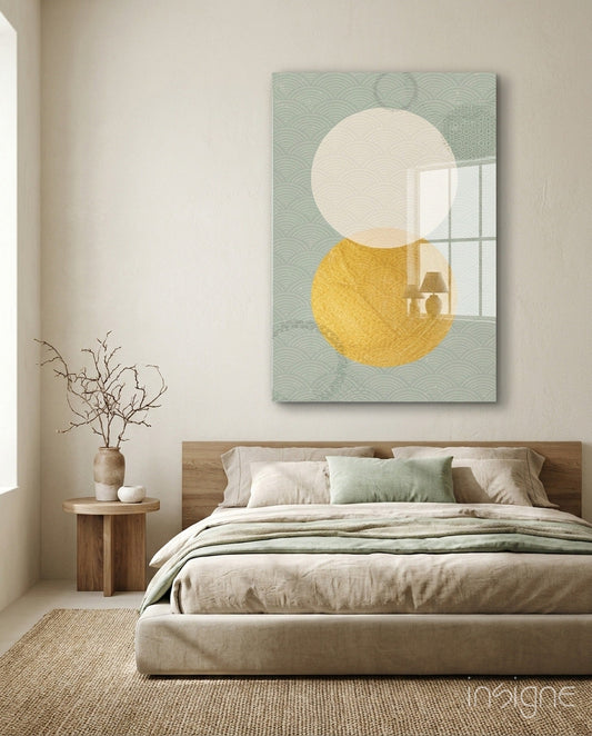 Sun and Moon Glass Wall Art