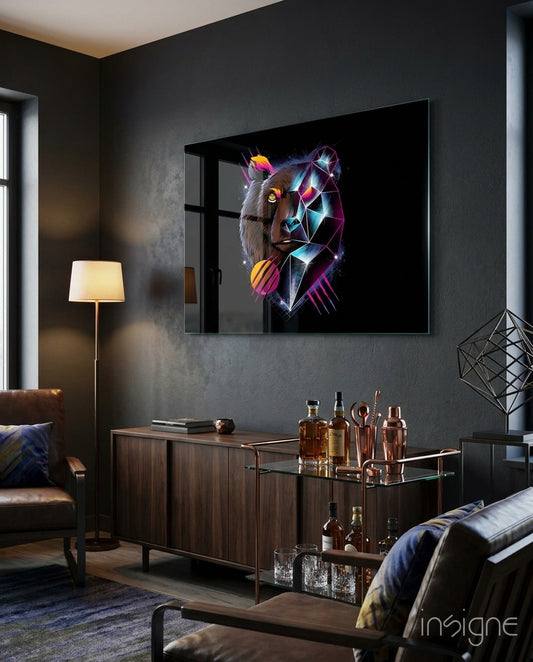 Diamond Bear Glass Wall Art