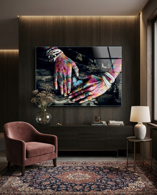 Hands of Nature Glass Wall Art