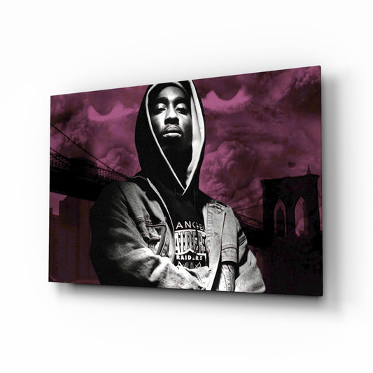 Hooded Rapper By Bridge Pink Haze Glass Wall Art