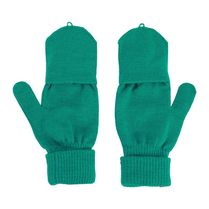 Emerald Knit Rhinestone Beanie and Mittens Set Otarealm