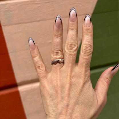 Cat Rings Set of 5 | Sculpted Peeking Cat Face Rings | Brown, White, Black & Calico | Size 7