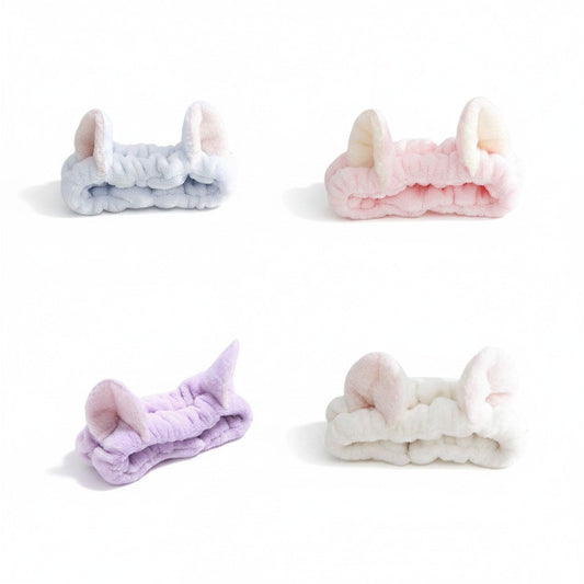 Cat Ears Spa Headband Set — Pack of 4 Colors