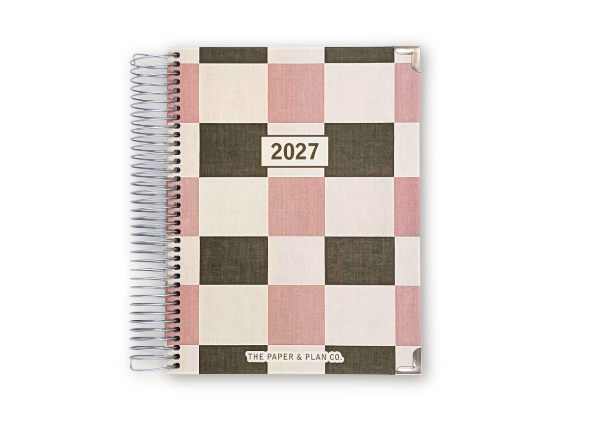 2027 Checkered Daily Planner Basic Bundle