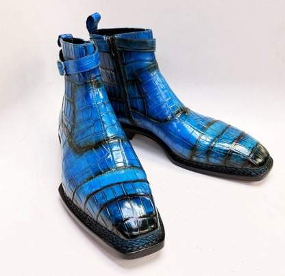 Maurice Chicago Alligator Boot - Blue