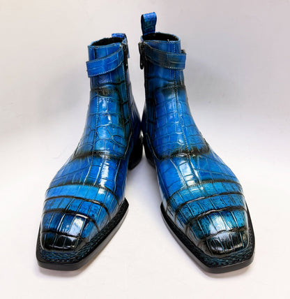 Maurice Chicago Alligator Boot - Blue