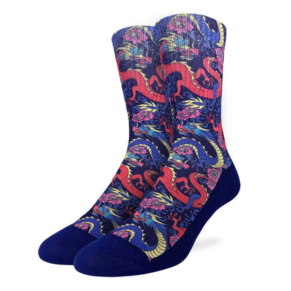Chinese Dragons Men's Socks | Colorful Novelty Crew Socks