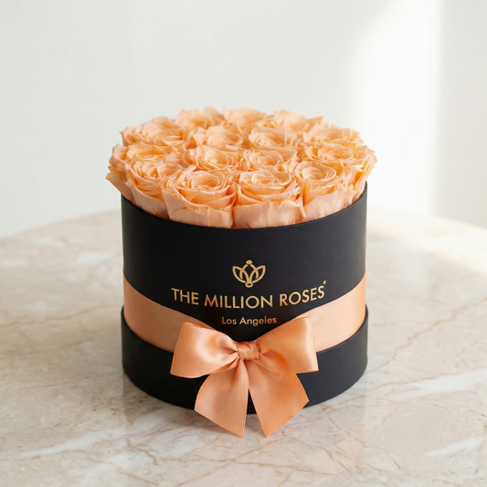 Classic Black Box | Peach Roses