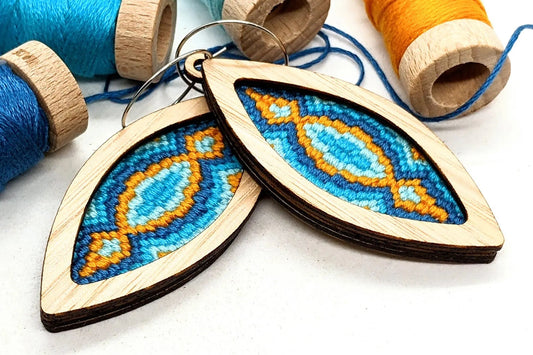 Convergence Bargello Earrings Eucalypt