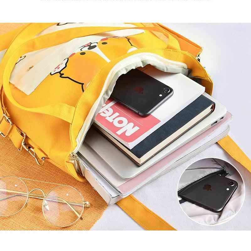 Cute Shiba Inu Tote Bag – Canvas Crossbody Bag for Dog Lovers