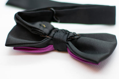 Black w/violet Bowtie Adjustable Formal Wedding Party Necktie Bow Tie Tuxedo
