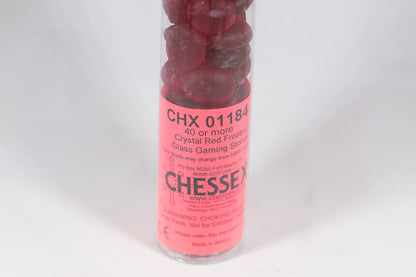 40+ Crystal Red Frosted Glass Gaming Stones Counters