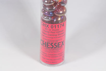 40+ Crystal Red Iridized Glass Gaming Stones Counters