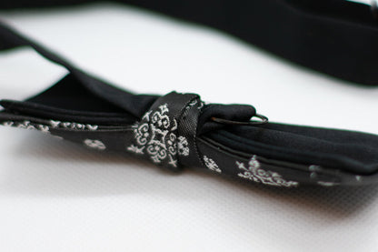 Fancy Black w/white Bowtie Adjustable Formal Wedding Party Necktie Bow Tie Tuxedo
