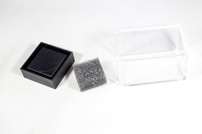 Empty Crystal Display Box (M) Tall Clear w/Black Lid  2½"x 1½"x 1½"