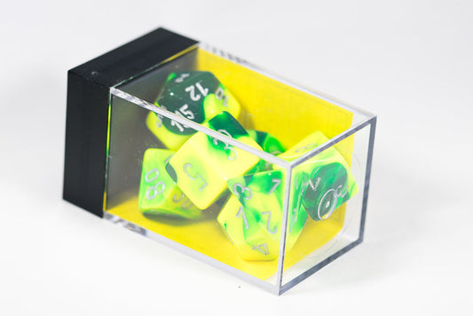 Polyhedral 7 Die Gemini Green-Yellow w/silver CHX 27422