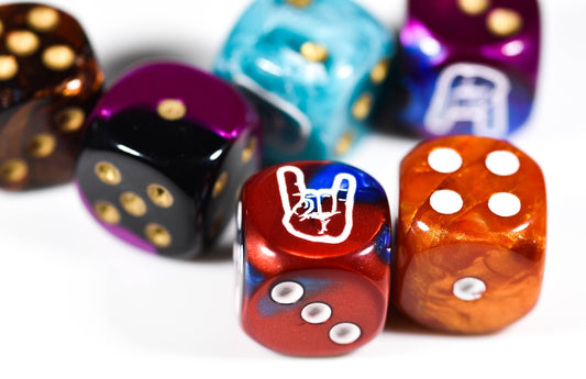 Horns d6 Custom Pipped Dice | Rock & Roll Dice Head Banging Dice!
