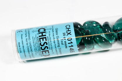 20+ Teal Glass Gaming Stones Counters