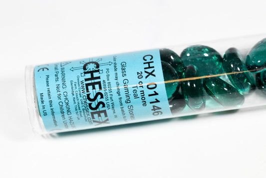 20+ Teal Glass Gaming Stones Counters
