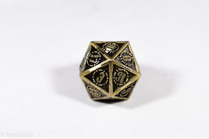 Single d20 Gold Sword Strengthened Metal