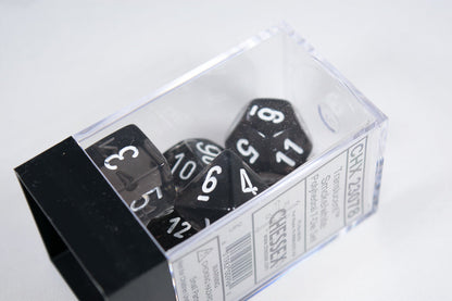 New Smoke/White Translucent 7-Die Chessex Sets Made in Germany CHX 23078