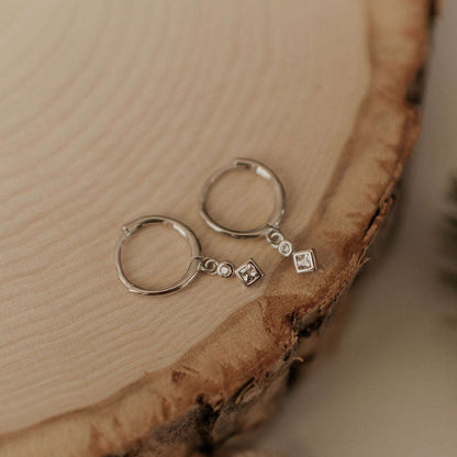 Willow Diamond Dangle Hoops Otarealm