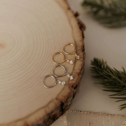 Willow Diamond Dangle Hoops Otarealm