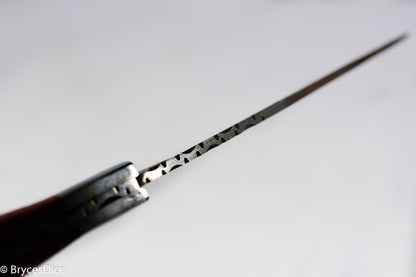 (White/Black) 9" Damascus Pocket Knife