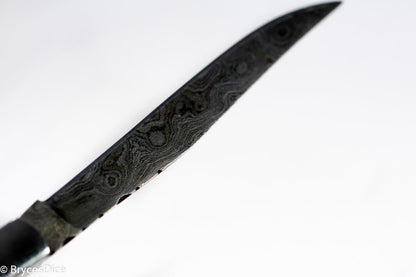 (White/Black) 9" Damascus Pocket Knife