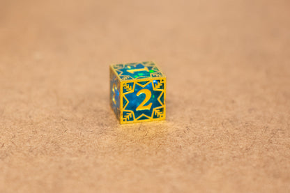 Single d20/d6 Forged in Frost (Resin Dice Encased in Metal) Permafrost/Purple/Opal/Dragon