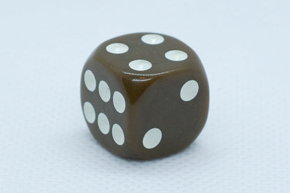 Opaque 16mm Pipped d6 Dice Red/Orange/Yellow/Green/Blue/Purple/White/Black/Pink (sold by the piece)