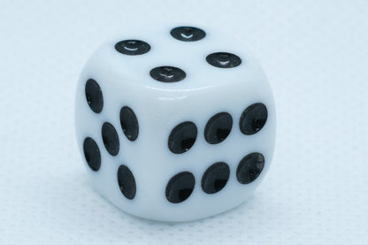 Opaque 16mm Pipped d6 Dice Red/Orange/Yellow/Green/Blue/Purple/White/Black/Pink (sold by the piece)