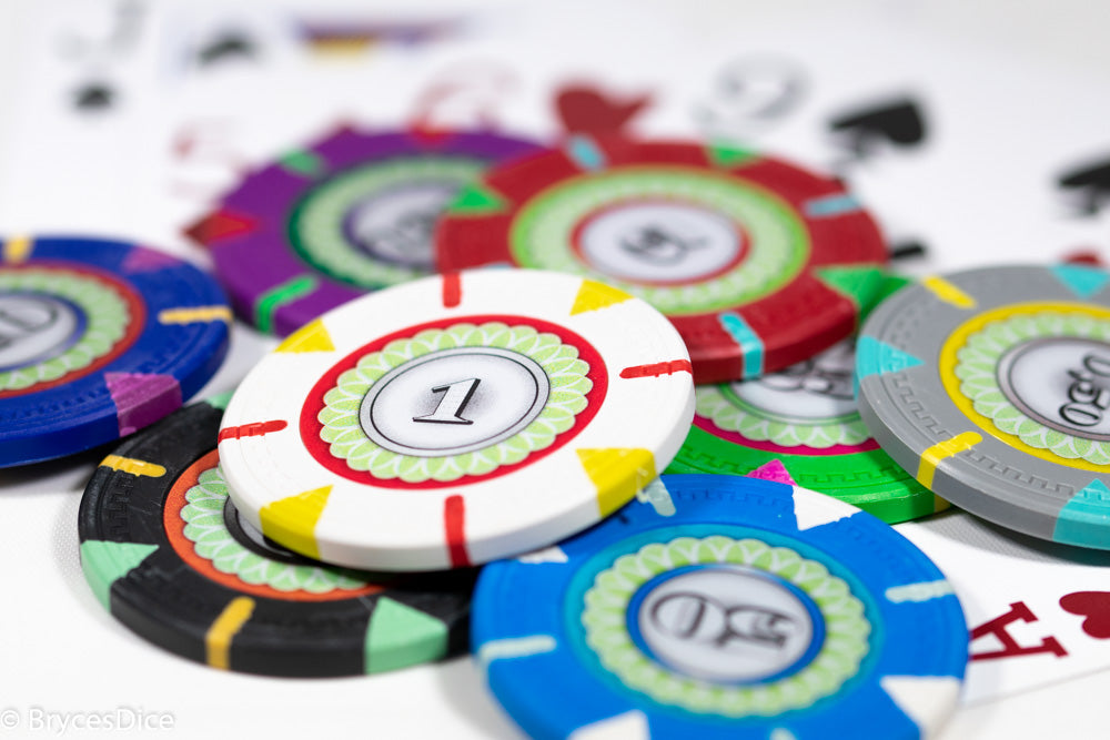 13.5g 'Basic' Poker Chip (50) Blue/grey/white [sold by the piece]
