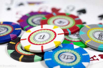 13.5g 'Basic' Poker Chip (50) Blue/grey/white [sold by the piece]