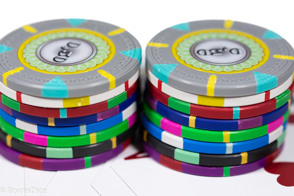 13.5g 'Basic' Poker Chip (100) Black/mint/yellow [sold by the piece]