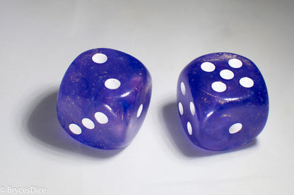 Borealis Purple/white 7-Dice / 16mm / 12mm / 30mm Luminary
