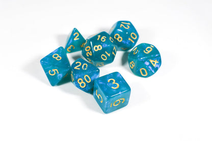 Turquoise Blue Moonstone Dice Set