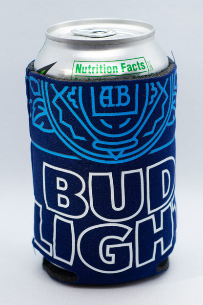Bud Light Beer AB Cooler Fits 12 oz Aluminum Can Coozie Dark Blue