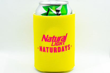 Natural Light Naturdays Cooler  Fits 12 oz Aluminum Can Coozie Pink Yellow