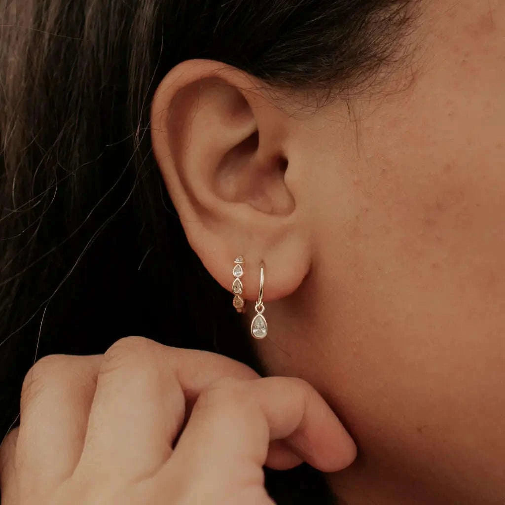 April Raindrop Dangle Hoops Otarealm
