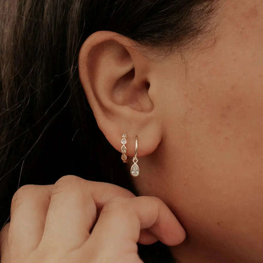 April Raindrop Dangle Hoops Otarealm