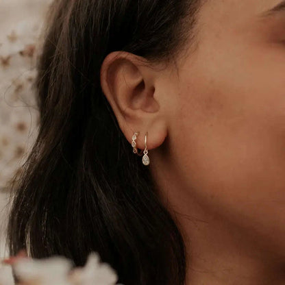 April Raindrop Dangle Hoops Otarealm